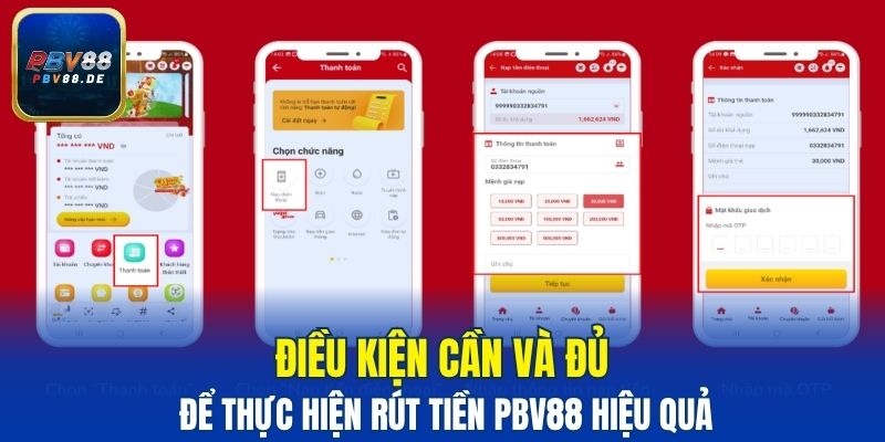 Điều kiện cần và đủ để thực hiện rút tiền PBV88 hiệu quả